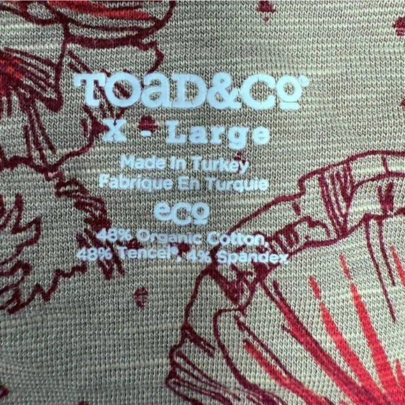 Toad & Co Rosemarie Dress Women’s XL Taupe Poppy Floral Print Organic Cotton - Picture 6 of 7